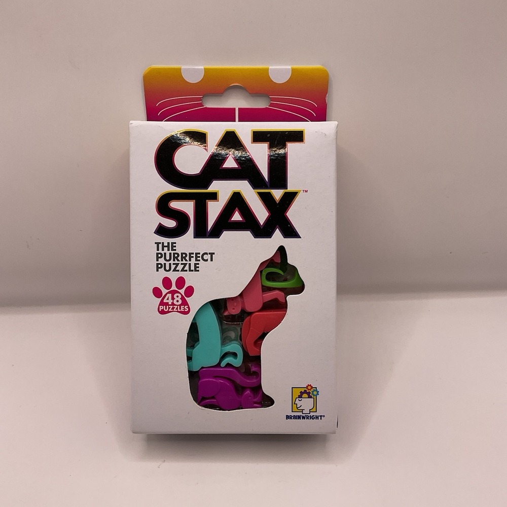 New CAT STAX The Purrfect Puzzle 48pc Stacking Puzzle Cats Brainwright